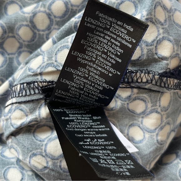 Next UK Printed Blouse Top Short Sleeve Shirt Polka Dot Geometric Pattern Sz 10 - Picture 5 of 14